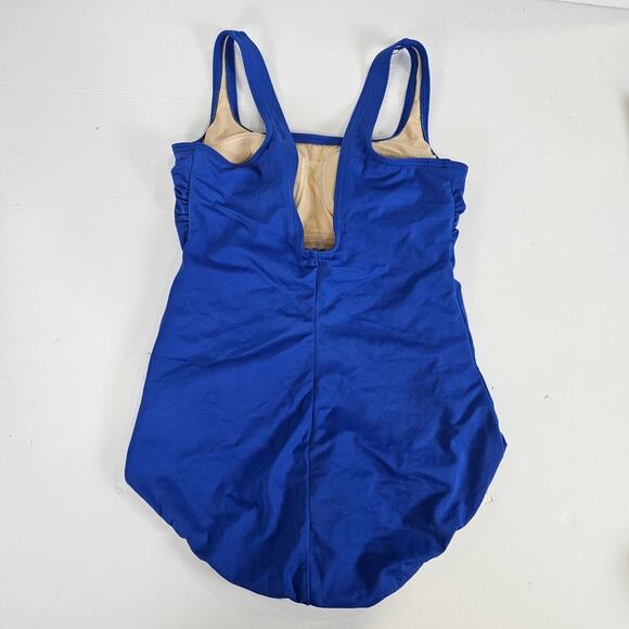 Land's End One Piece Blue Full Coverage Swimsuit Size 10 - Picture 2 of 5